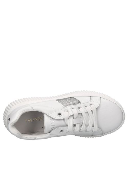 Sneakers in pelle e strass TWINSET | 251GCJ018 00001BIANCO